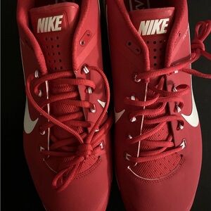 Nike Air Clipper Men's Red Metal Baseball Cleats  Size 14 “NEW” WITH OUT ThE BOX